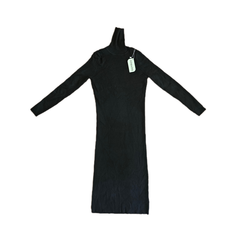 ninovino Turtleneck Ribbed Knit Long Sleeve Slim Fit Sweater Dress, Size M - Picture 2 of 2